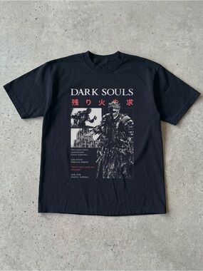 Dark Souls Firelink Shrine Knight Anime Graphic Black T-Shirt